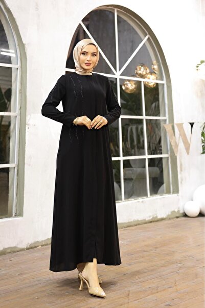 ELBİSHE Stone Patterned Hijab Ferace