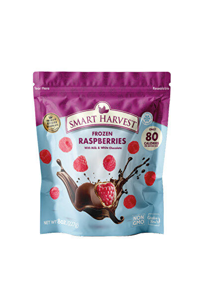 SMART HARVEST Dondurulmuş Sütlü Ve Beyaz Çikolata Kaplanmış Ahududu 227gr