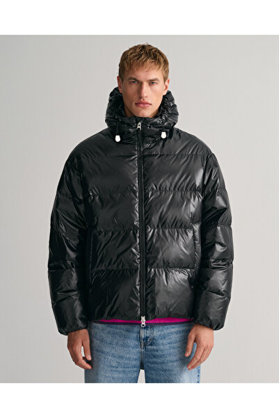 Gant Erkek Siyah Kapüşonlu Kaz Tüyü Mont