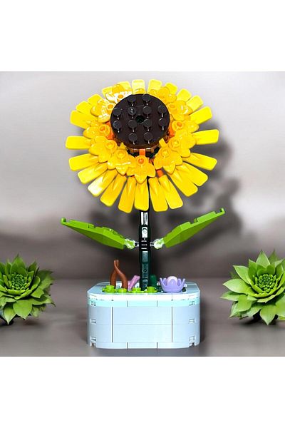 DOSTOYS 150 Pieces Sunflower Construction Set - Realistic and Decorative Construction Toy