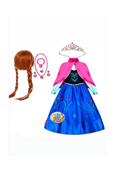 3b kids Rochie costum Elsa Anna cu perucă (VIDEW) Rochie costum Elsa Anna cu perucă