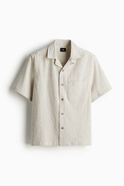 H&M Regular Fit Linen-blend Resort Shirt