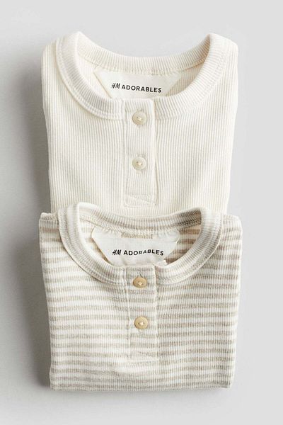 H&M 2-pack Henley Bodysuits