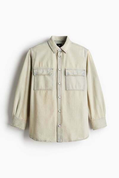 H&M قميص جينز بقصّة واسعة