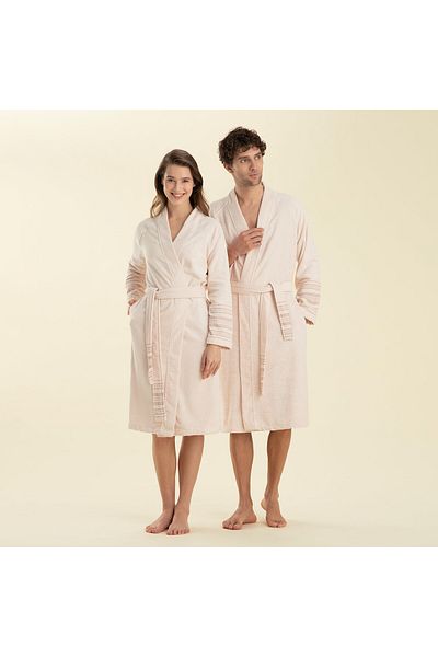 Chakra Derin Bamboo Unisex Bathrobe Powder