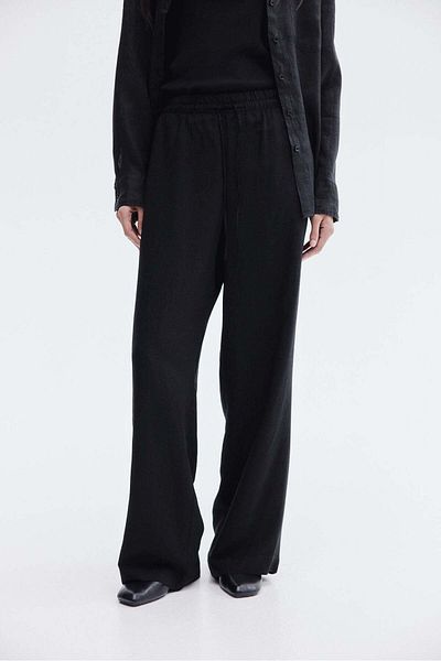 Linen-blend trousers