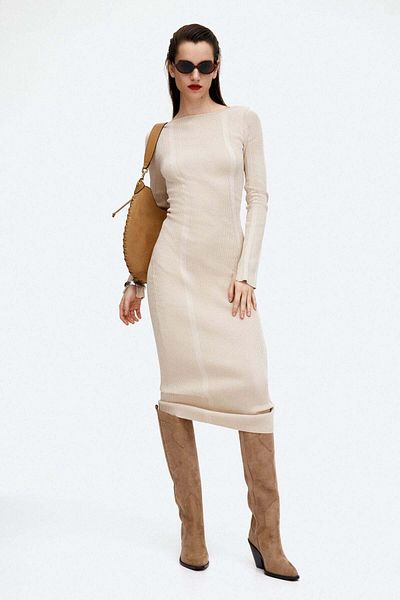 H&M Low-back rib-knit bodycon dress