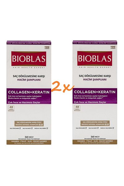 Bioblas Șampon de volum cu colagen + cheratina 360 ml