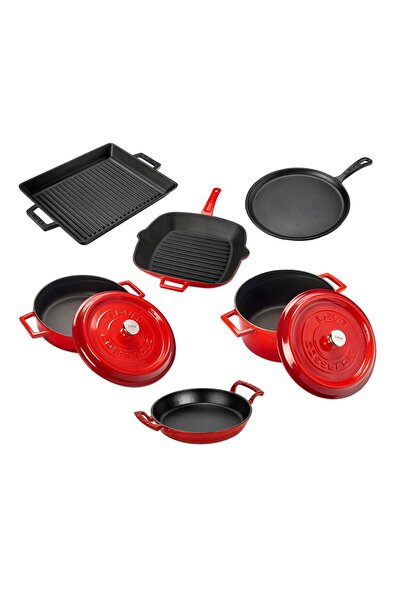 Lava Döküm 6x Trendy Serisi 8 Parça Tencere & Tava Seti