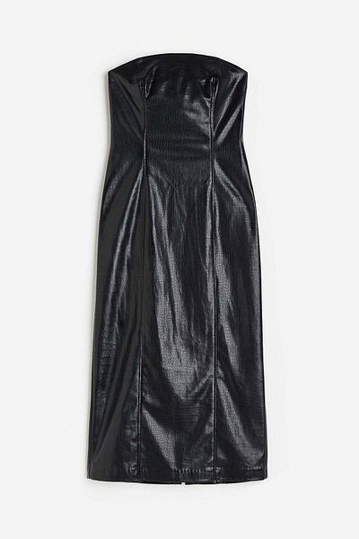 H&M Coated bandeau dress