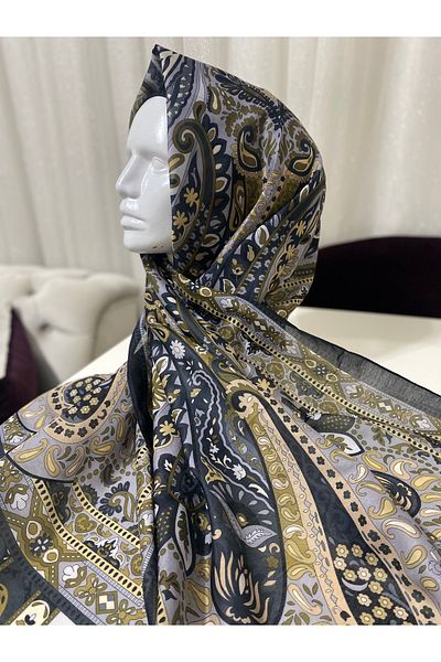 Butik Women's New Ethnic Pattern Cotton Silk Shawl
