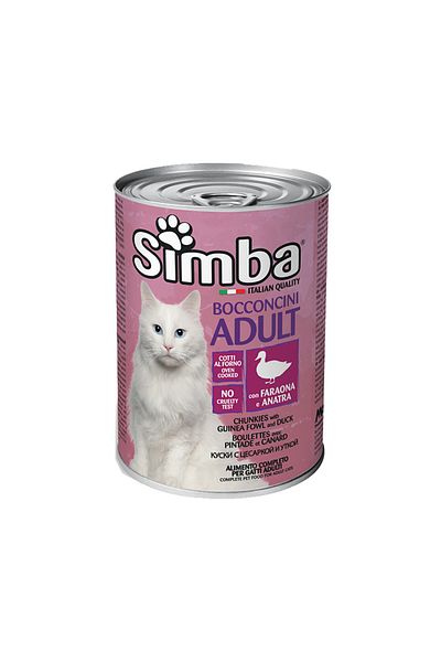 Simba Chunkies With Guinea Fowl And Duck Wet Cat Food - Pack Of 12 * 415 G