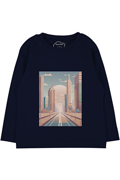 Mavipink Παιδικό μακρυμάνικο μπλουζάκι Metropol City με στάμπα 100% βαμβάκι