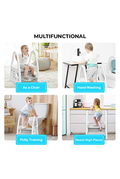 Eazy Kids 2 Step Stool - Grey