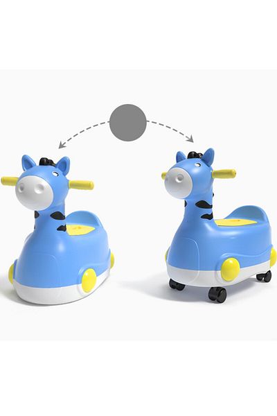 Eazy Kids سيارة مرحاض الخيول - زرقاء