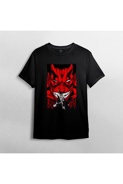 Pixxa Μπλουζάκι Bleach Zaraki Kenpachi 100% Cotton Crew Neck T-Shirt Μοντέλο 3