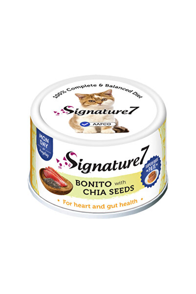 Signature 7 طعام القطط المعلب Signature7 Bonito وبذور الشيا - 80 جم