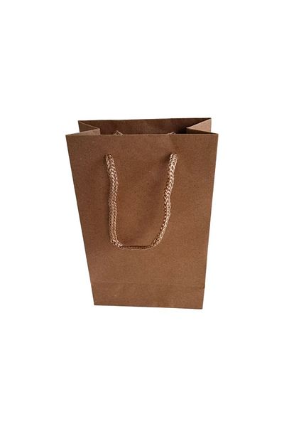heppack Kraft Bag with Rope Handle 15X18X7 cm Gift Bag (Pack of 25)