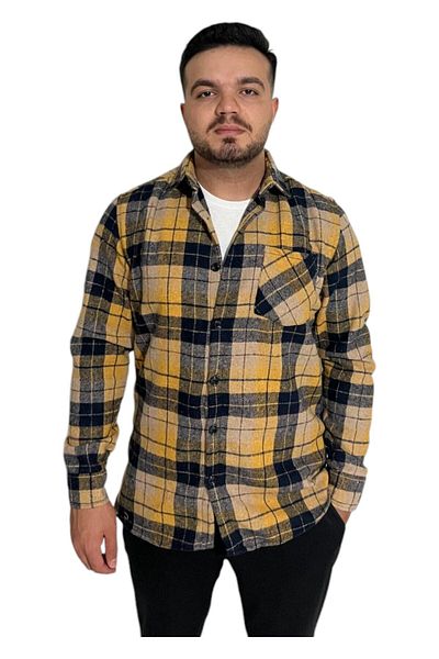 PİERLES Мъжка стандартна риза с дълъг ръкав Lumberjack