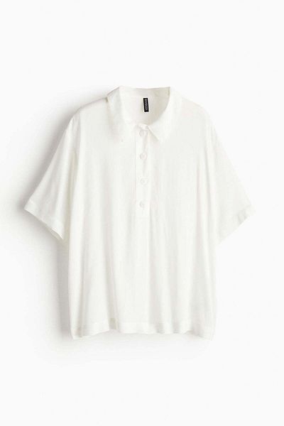 H&M Sheer crêpe polo shirt