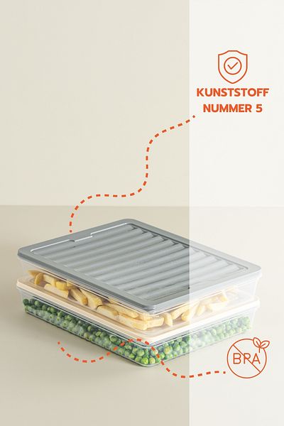 Ginza Maison 4-TEILIGES 2400 ML KÜHLSCHRANK-AUFBEWAHRUNGSBOX, FRISCHEBOX CREME
