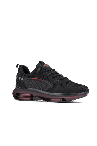 E SPORT Black Red Men's Sports Sneakers Lightweight Comfortable and Stylish Casual Shoes