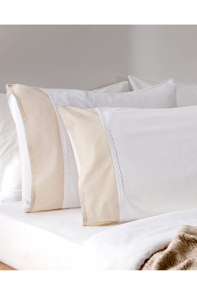 Madame Coco Μαξιλαροθήκη Nicola Beige - 100% βαμβάκι