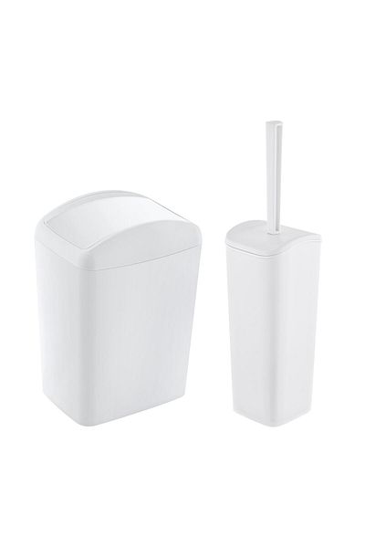 Smartware Μαλακός κάδος απορριμμάτων και βούρτσα WC Λευκό