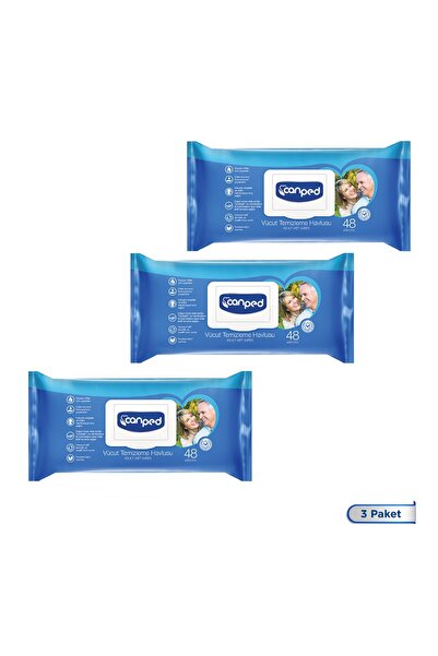 Canped Vücut Temizleme Mendili 48 Li X 3 Adet (144 YAPRAK)