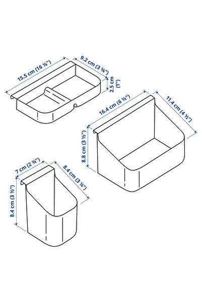 Binbirreyon 3 Pieces Smoked Dk063 - Organizer Inside Drawer Box Set with Hangers