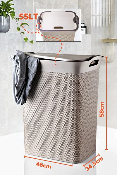 Ginza Maison 3-TEILIGER DEKORATIVER BADEWANNENKORB MIT SAPHIRMUSTER, WASCHMITTELBOX UND MEHRZWECKKORB