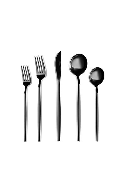 Karaca Orion Shiny Black 60-teiliges Besteckset für 12 Personen