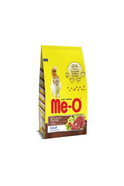 me-o طعام جاف بنكهة المأكولات البحرية للقطط البالغة - 1.2 كجم