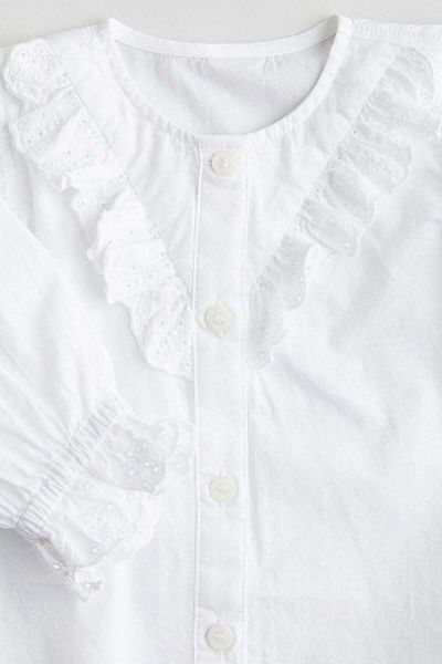 H&M Flounce-detail cotton blouse
