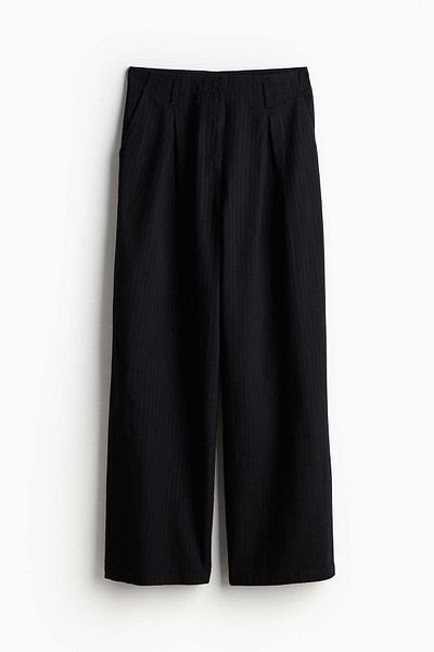 H&M Wide linen-blend trousers