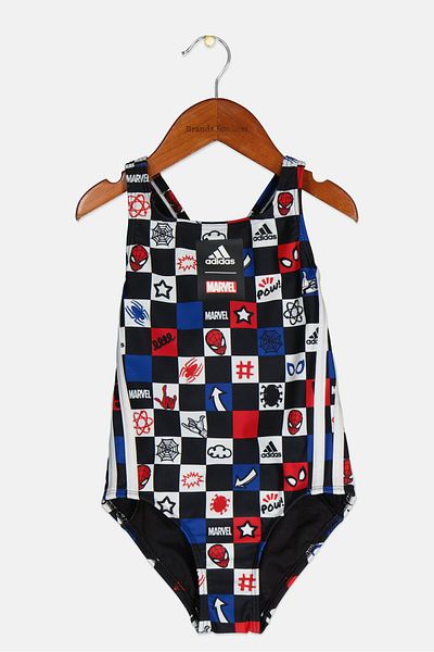 adidas X Marvel Toddlers Girl One Piece Swimsuit, Black