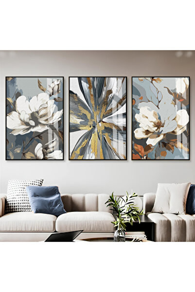 Harika bir ev Hari̇kabi̇rev | Soft Gold-White-Gray Flower Patterned Combinati...