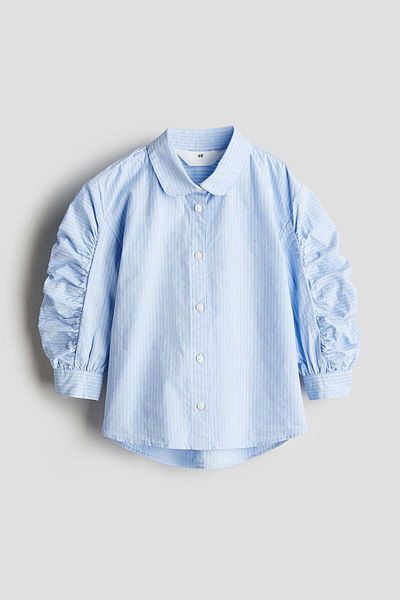 H&M Balloon-sleeve cotton shirt