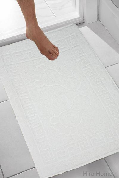 Mira Home Πολύχρωμες 100% βαμβακερές πετσέτες ποδιών μπάνιου 2 συσκευασιών - 50X70 cm Menom