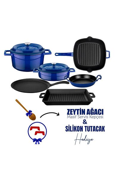Lava Cast Iron 6X Trendy Series 8 Piece Cookware & Pans Set
