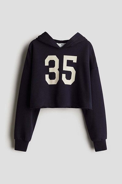 H&M Printed cropped hoodie