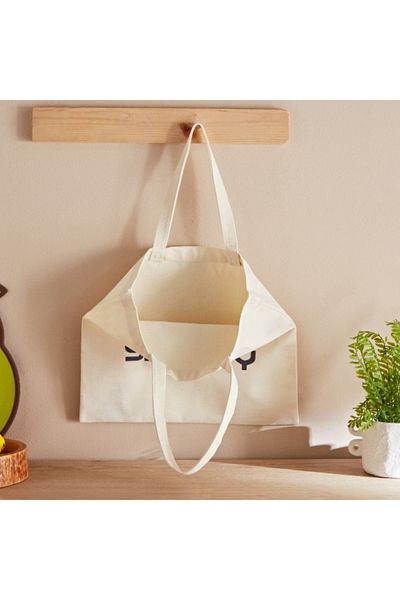 Home Box Snoopy Peanut Cotton Canvas Shopping Bag - 34x39 cm