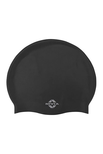 Nivia Classic Swimming Cap | Unisex | Black, Free Size |Elastic | Silicone | Swimming Cap | Swim Cap