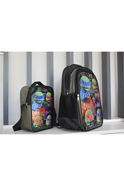 LEON LİFE Ninja Kamlumbağa Genel-İlkokul Erkek Çocuk Beslenme Çantalı Su Geçi...