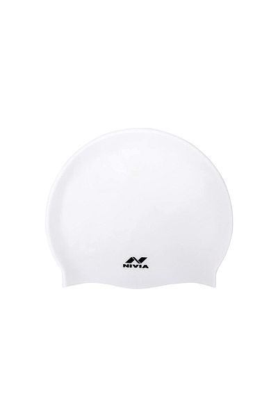 Nivia Classic Swimming Cap | Unisex | Black, Free Size |Elastic | Silicone | Swimming Cap | Swim Cap