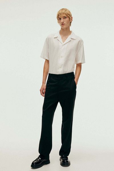 H&M Regular Fit Textured-weave resort shirt