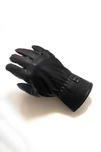 AYDINER TEKSTİL Unisex Leather Gloves - Touch Screen and Fleece Inside