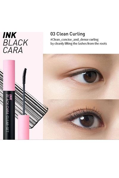 PERIPERA Ink Black Cara 003 Clear-Set Curling 7 g - tusz do rzęs podkręcający