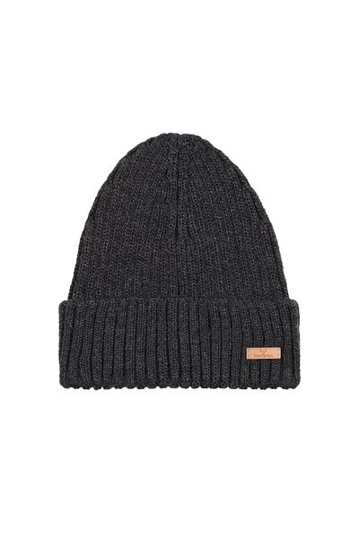 Nordbron Σκούρο γκρι Unisex Winter Beanie - Λεπτομέρεια λογότυπου, Ακρυλικό Wallis με απλό διπλό