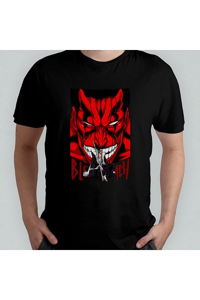 Pixxa Μπλουζάκι Bleach Zaraki Kenpachi 100% Cotton Crew Neck T-Shirt Μοντέλο 3